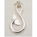 RARD1021PS Sterling Silver Large Whale Tail  Fish Hook Pendant